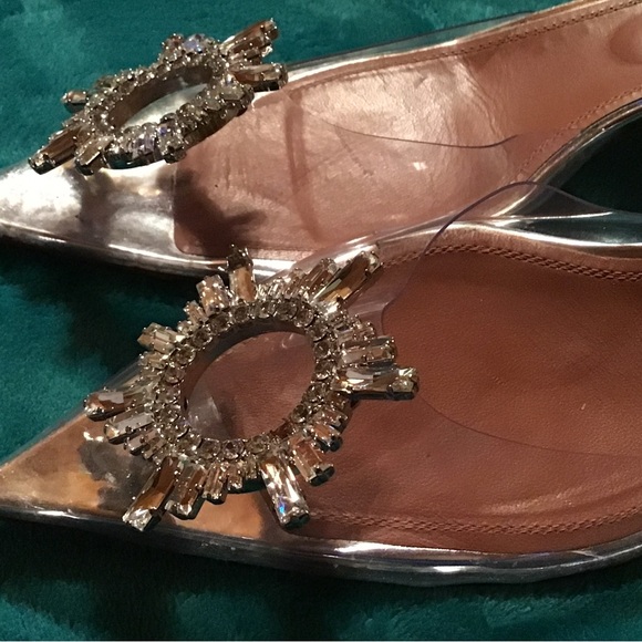 AMINA MUADDI Begum embellished PVC slingback pumps size 41 new - Picture 12 of 16